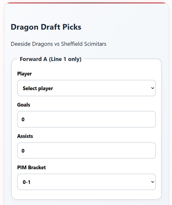 Dragon Draft player picks screen