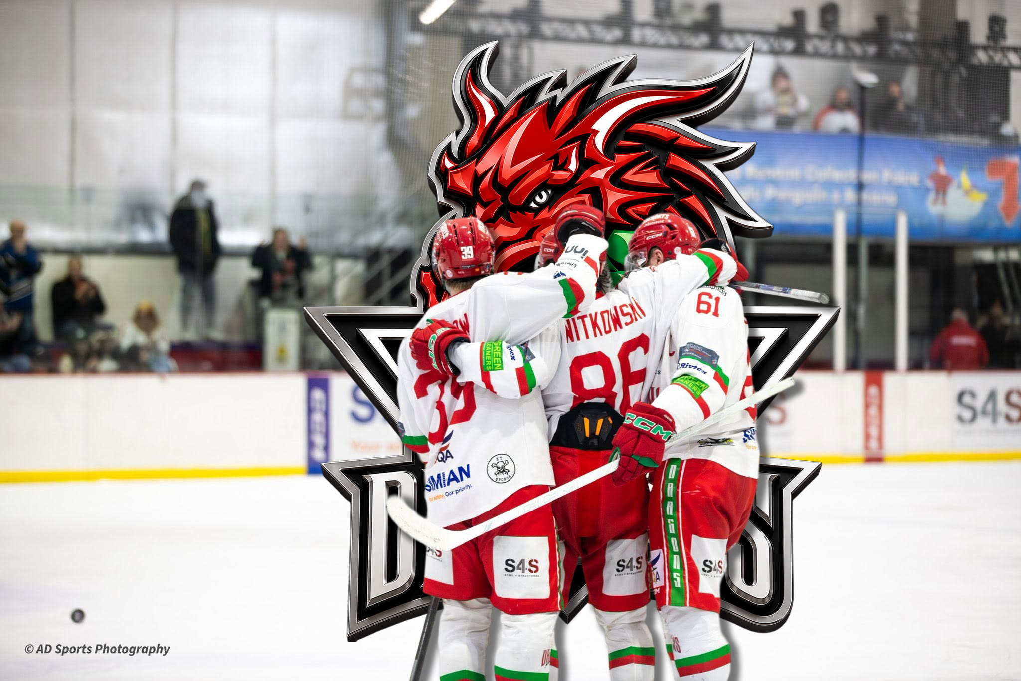 A Deeside Dragons ice hockey match night group experience at The Den